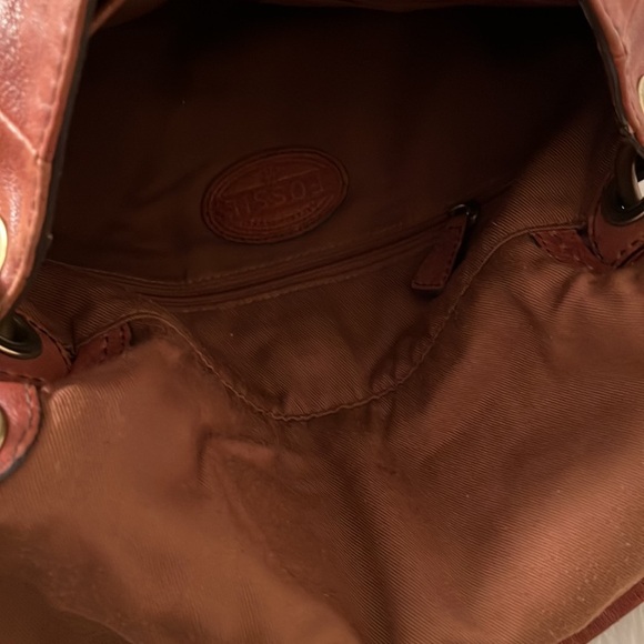 Fossil brown leather medium crossbody bag/ shoulder bag/ multi use bag - Picture 10 of 12